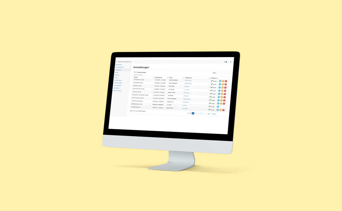 Ein Computermonitor, auf dem eine Dr Wolff-Kundenreferenz aus dem Portfolio der Krankikom GmbH präsentiert wird.