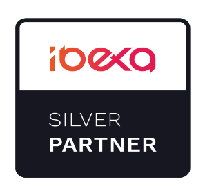 Silbernes Ibexa-Partnerlogo.